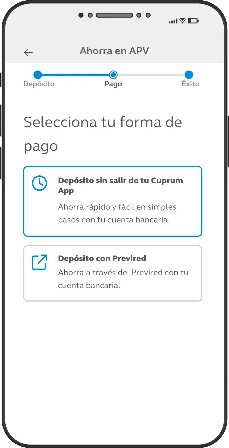 Ahorra rápido y fácil en simples pasos desde tu App Cuprum